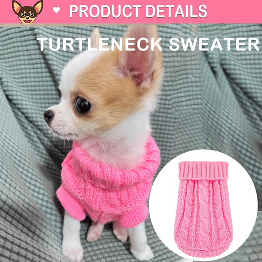 2-Pack Cable Knit Sweaters for Small Dogs