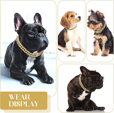 Gold Cuban Link Dog Chain Collar