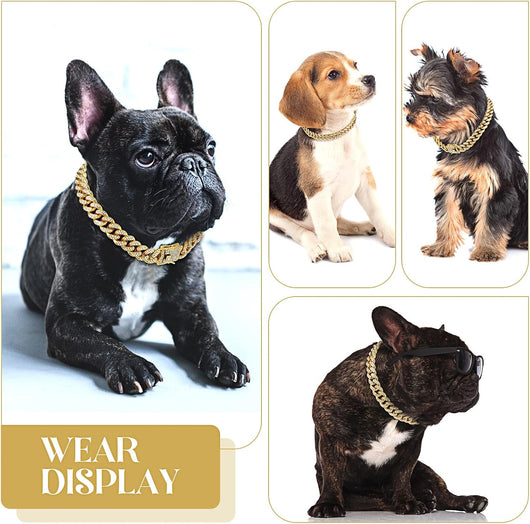 Gold Cuban Link Dog Chain Collar