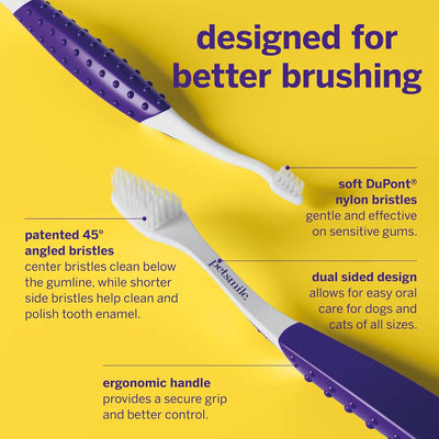 Dual-Ended 45° Dog Toothbrush