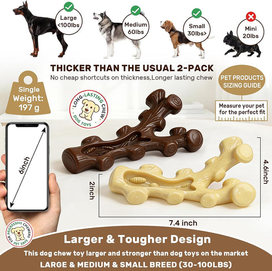 Indestructible Nylon Chew Toys 2-Pack
