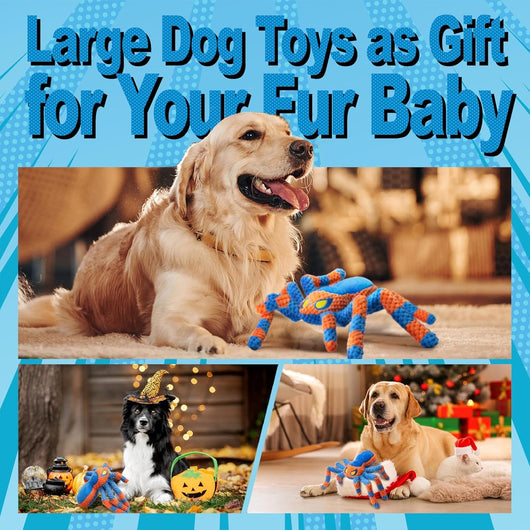 Squeaky Spider Tug Toy for Busy Dogs