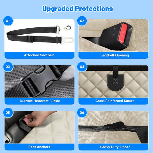 Dog Car Seat Cover Hard Bottom Extender