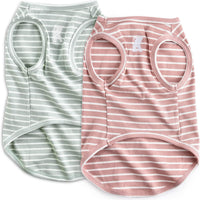 2 Pack Dog Stripe Shirts | Breathable Pet Vest | Soft Dog Clothes