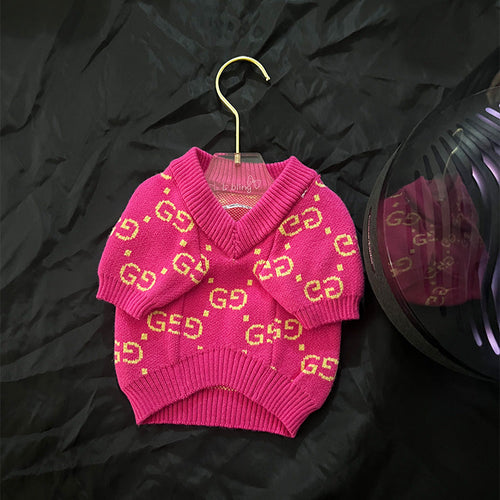 GG Pink Vneck Offbeat Sweater
