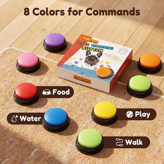 Eight-Color Recordable Dog Communication Buttons Training Set