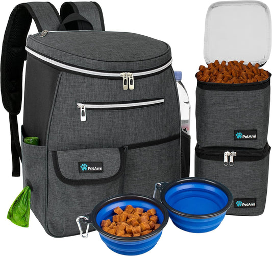 Dog Travel Backpack | Airline Approved Pet Travel Bag with Food Containers