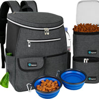 Dog Travel Backpack | Airline Approved Pet Travel Bag with Food Containers