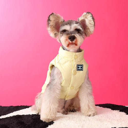 Down Pink Yellow Edgy Jacket For Dog