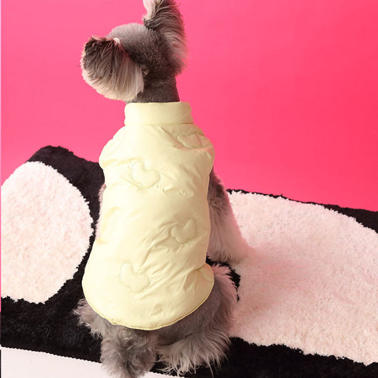 Down Pink Yellow Edgy Jacket For Dog