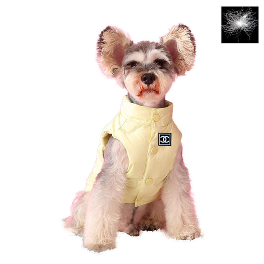 Down Pink Yellow Edgy Jacket For Dog