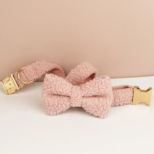 Teddy Bow Collar And Leash Vintage Set