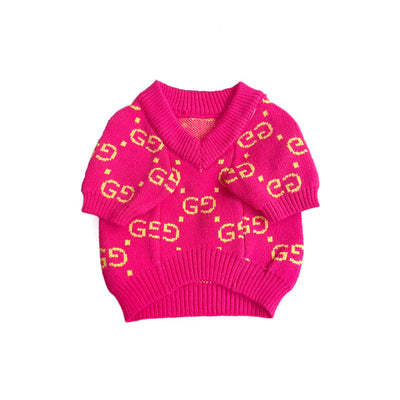 GG Pink Vneck Offbeat Sweater