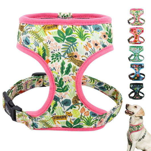 Cute Printed Flower Adjustable Backspin Harness