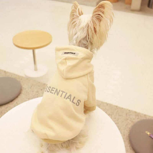 Cream Grey Designer Dog  Hoodies