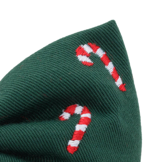 Evergreen Candy Cane Bow Tie