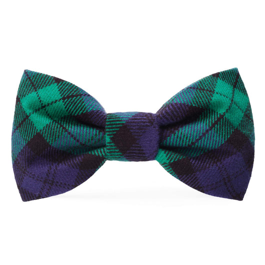 Black watch plaid flannel dog bow tie for stylish fashionable pets