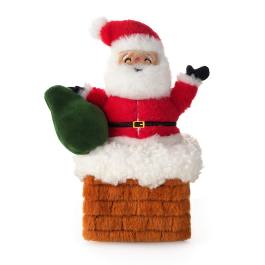 Santa Christmas interactive snuffle dog toy with treat pockets and squeaker