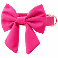Hot Pink Bow Collar Set