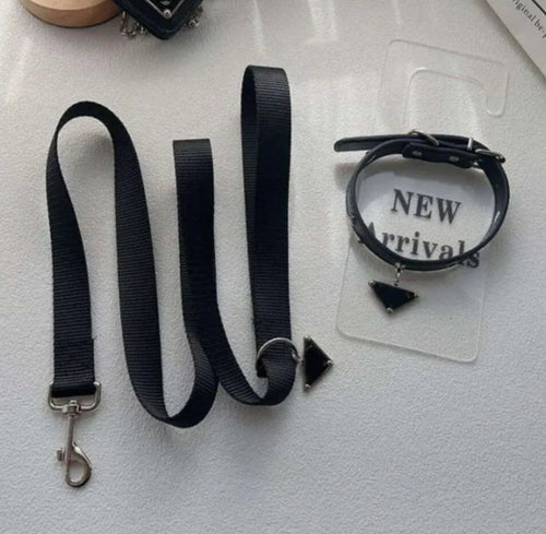 Luxury Black Collar & Leash Supreme Set