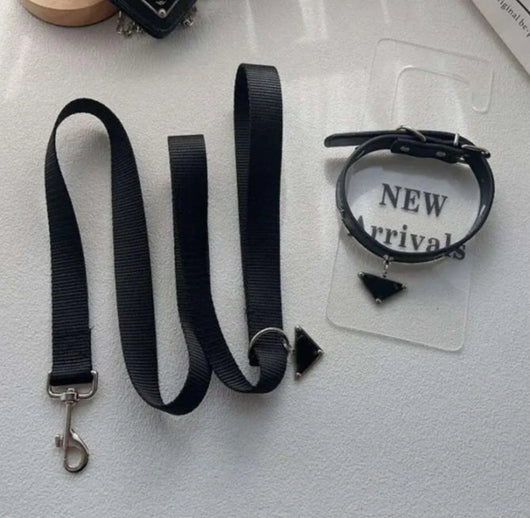 Luxury Black Collar & Leash Supreme Set