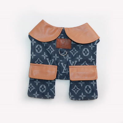 Classy Dog Coat With Layered Harness
