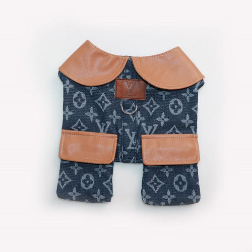 Classy Dog Coat With Layered Harness