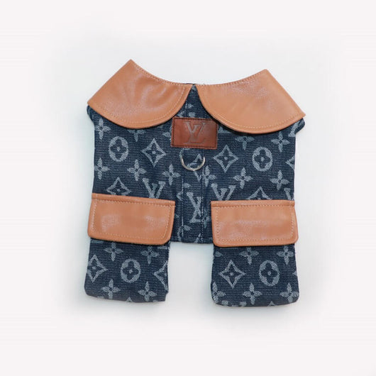 Classy Dog Coat With Layered Harness