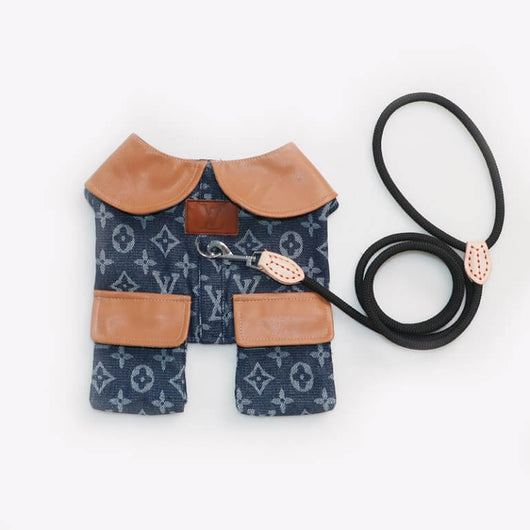 Classy Dog Coat With Layered Harness