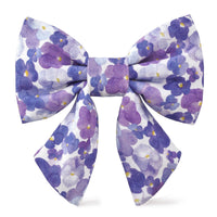 Pressed Pansies Dog Bow
