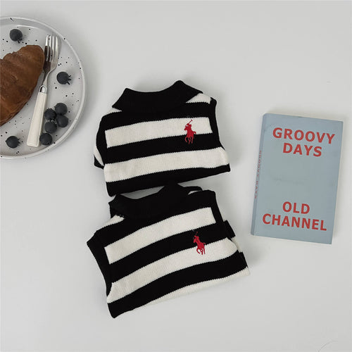 Stripe Dog Retro Sweater