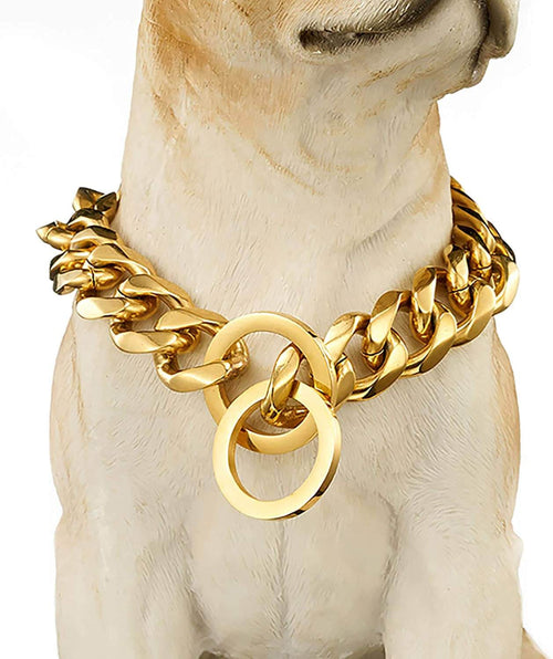 Pitbull Shepherd Gold Doggo Cuban Rawcut Chain