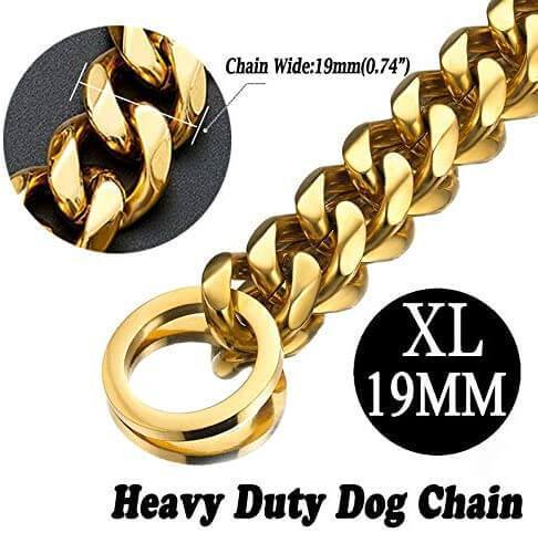 Pitbull Shepherd Gold Doggo Cuban Rawcut Chain