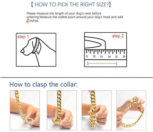 Pitbull Shepherd Gold Doggo Cuban Rawcut Chain