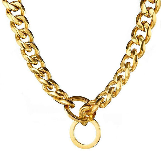 Pitbull Shepherd Gold Doggo Cuban Rawcut Chain