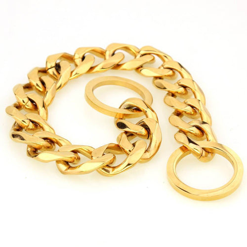 Pitbull Shepherd Gold Doggo Cuban Rawcut Chain