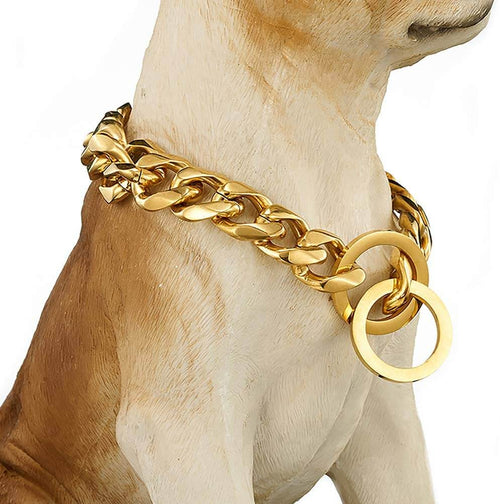 Pitbull Shepherd Gold Doggo Cuban Rawcut Chain