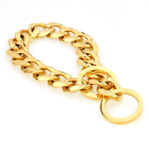 Pitbull Shepherd Gold Doggo Cuban Rawcut Chain