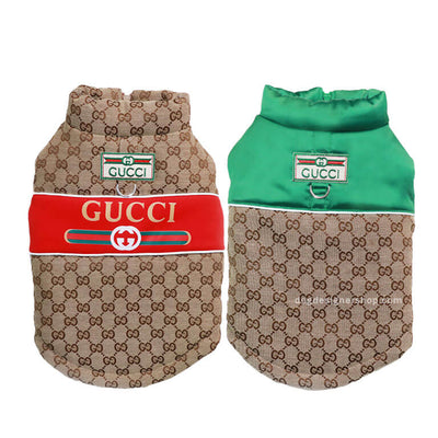 Designer Dog Coats With Golden Leash