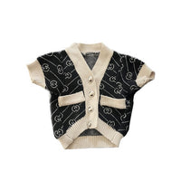 Elegant Dog Cardigan Raw Sweater