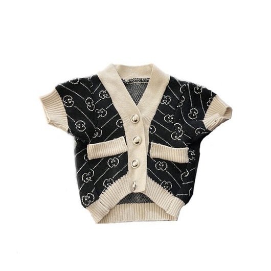 Elegant Dog Cardigan Raw Sweater
