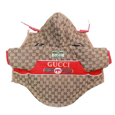 Khaki Pet Clothing Puffer Offbeat Coat