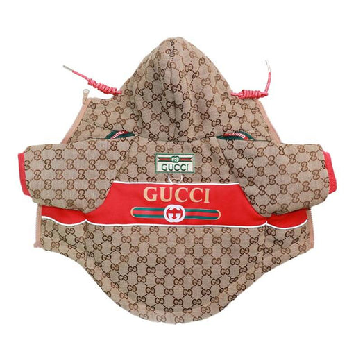 Khaki Pet Clothing Puffer Offbeat Coat