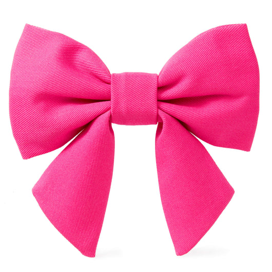 Hot pink sailor style dog bow accessory for fashionable pets