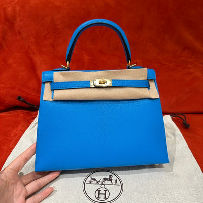Kelly 25 Blue Frida Luxury Bag