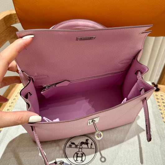 Kelly 25 Mauve Sylvestre Luxury Bag