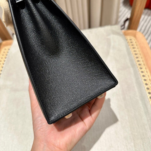 Kelly 25 Black Epsom Sellier From France Luxury Bag