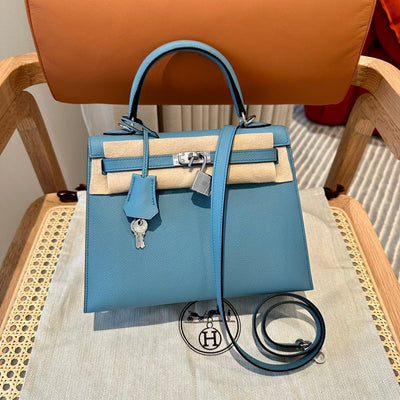 Kelly 25 Bleu Jean Luxury Bag