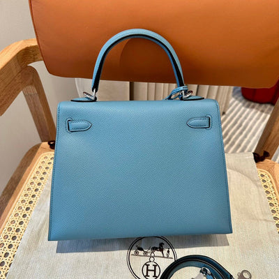 Kelly 25 Bleu Jean Luxury Bag
