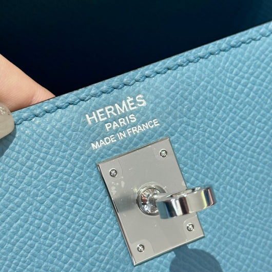 Kelly 25 Bleu Jean Luxury Bag